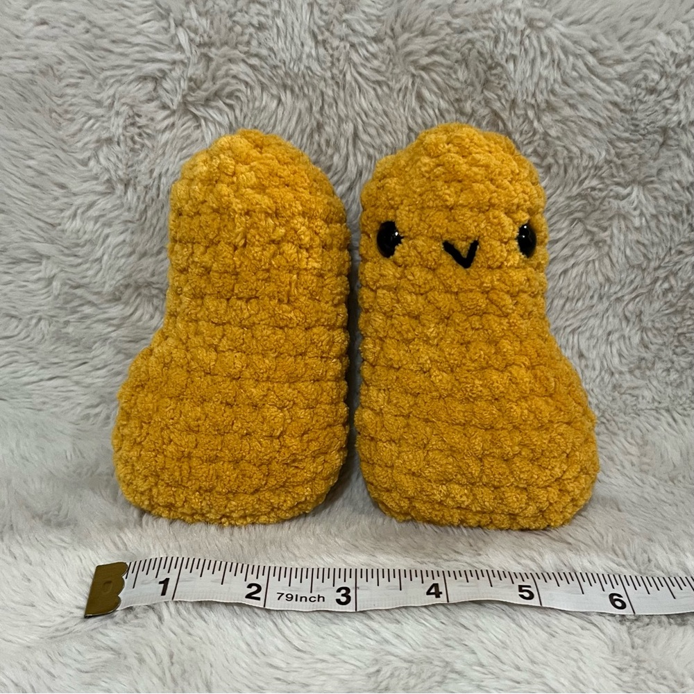Pair of Chicken Nugget Crochet Plushies - Amigurumi Stuffed Animals - Picture 2 of 3
